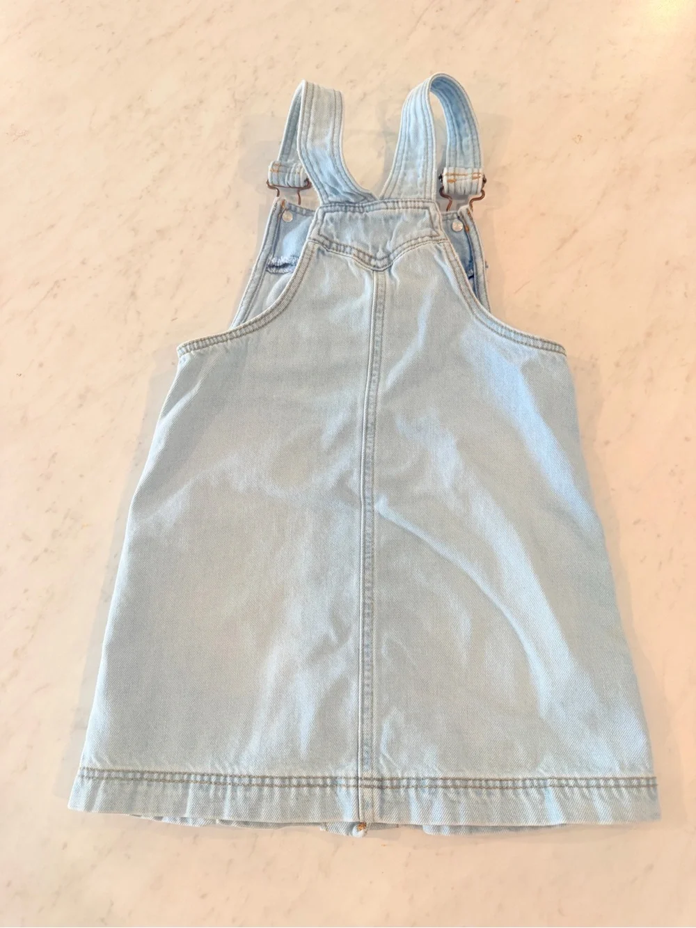 Gap Light Blue Denim Pinafore Jumper Dress for Kids - Classic Button Front